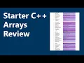 Arrays Review Starter C Programming Ch 7