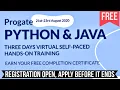 FREE Python Java VIRTUAL TRAINING With Certification Free CERTIFICATE of Completion Progate