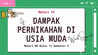 Download Dampak Pernikahan di Usia Dini || Materi BK Kelas 12 Semester 2 MP3