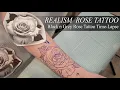 ROSE TATTOO Realistic Black Grey Rose
