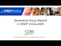 Generating Group Reports in DRDP Online