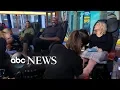Shaquille O Neal gets a pedicure with Michael Strahan and Sara Haines