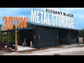 All-Black Metal Building Walkthrough 30x60 Red Iron Workshop in Boerne TX WolfSteel Buildings