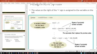 Programming in Python - Chapter 2 Part 1 Lecture