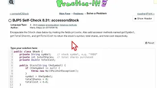 Java Practice It Self-Check 8 31 accessorsStock classes encapsulation instance methods