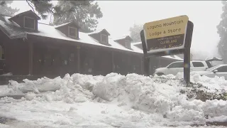 North County sees sunlight while strong winds snow continue at Mount Laguna 5 p m update
