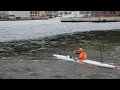 Surfskiing through the Duluth Lift Bridge channel in 6ft waves