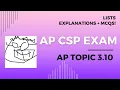 AP CSP Topic 3 10 - Lists