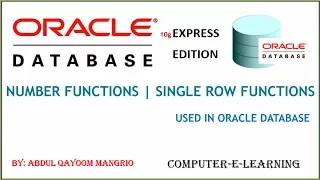 Number Functions Single Row Functions Oracle Database Tutorial XE Computer e Learning