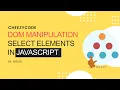 JavaScript DOM Manipulation Tutorial Hindi Select HTML Elements CheezyCode
