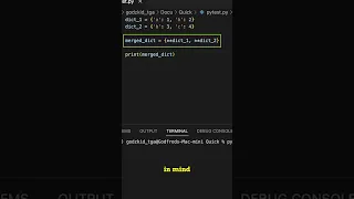 How to Merge two dictionaries in one line of code in Python