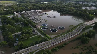 Record Flooding in Noblesville White River Drone Footage
