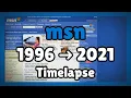 Timelapse of MSN Website from 1996 to 2021 Evolution Of Internet Nostalgia