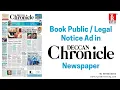 Book Public Legal Notice Ads in Deccan Chronicle Newspaper