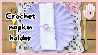 LEFT HANDED CROCHET: Simple Crochet Napkin Holder Tutorial | Handmade Home Decor
