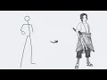 How to draw Sasuke Uchiha full body out of Stick man Easy step-by-step Naruto