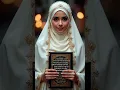 Download Lagu Elegant Muslim Woman in White and Gold Hijab Holding Quran – Photorealistic Islamic Portrait