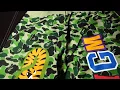 2017 Bathing Ape BAPE ABC Green Camo Shark Sweat Shorts Unboxing