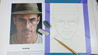 Dibujo con 4 colores: boceto Loomis hombre con sombrero, paso a paso