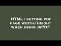 HTML setting pdf page when using jsPDF