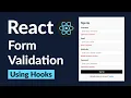 Form Validation using React React Forms Handling Validation React Sign up Form