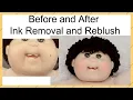 Before and After Ink Removal and Reblush Cabbage Patch Kids Dolls