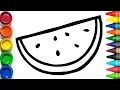 Watermelon coloring pages Learn Colors for kids Nava Kids