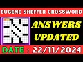 Eugene Sheffer Crossword Clue Answers for Nov 22 2024 Solved