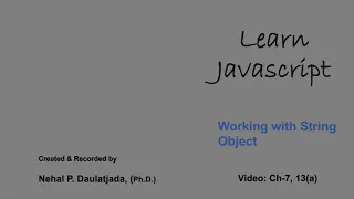 Learn Javascript Working with String Object - Alphabets Regular expression
