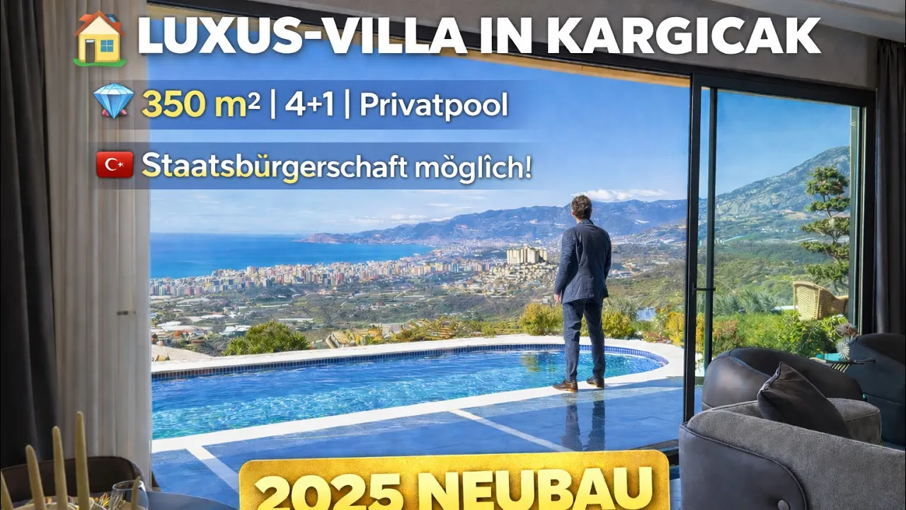 Citizenship-Ready 4-Bedroom Villa in Kargicak with Turkish citizenship eligibility