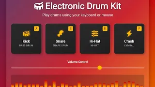 Electronic Drum Kit using HTML CSS JavaScript Interactive Music Web Project