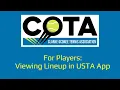 For Players Viewing Lineup in USTA App