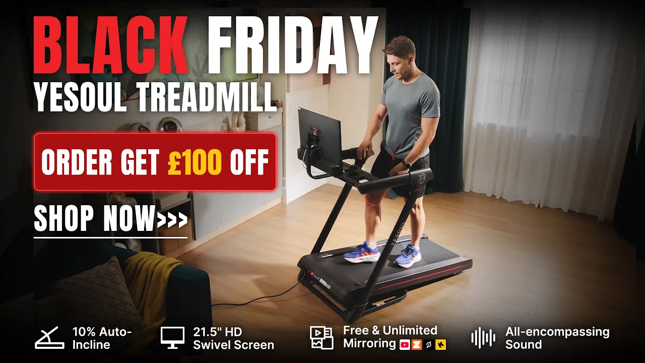 YESOUL FITNESS — Yesoul Screen Treadmill - Free & Unlimited Mirroring (YouTube video ad)