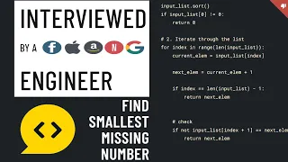 Smallest Missing Number Python Interview with a FAANG Engineer