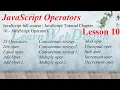 JavaScript full course JavaScript Tutorial Chapter 10 - JavaScript Operators