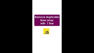 remove duplicates from array with one line arrays in JavaScript