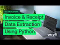 Invoice Receipt OCR API Data Extraction using Python Code with Dmitry
