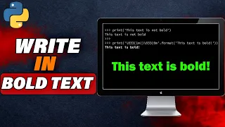 How To Write Bold Text In Python Quick Easy