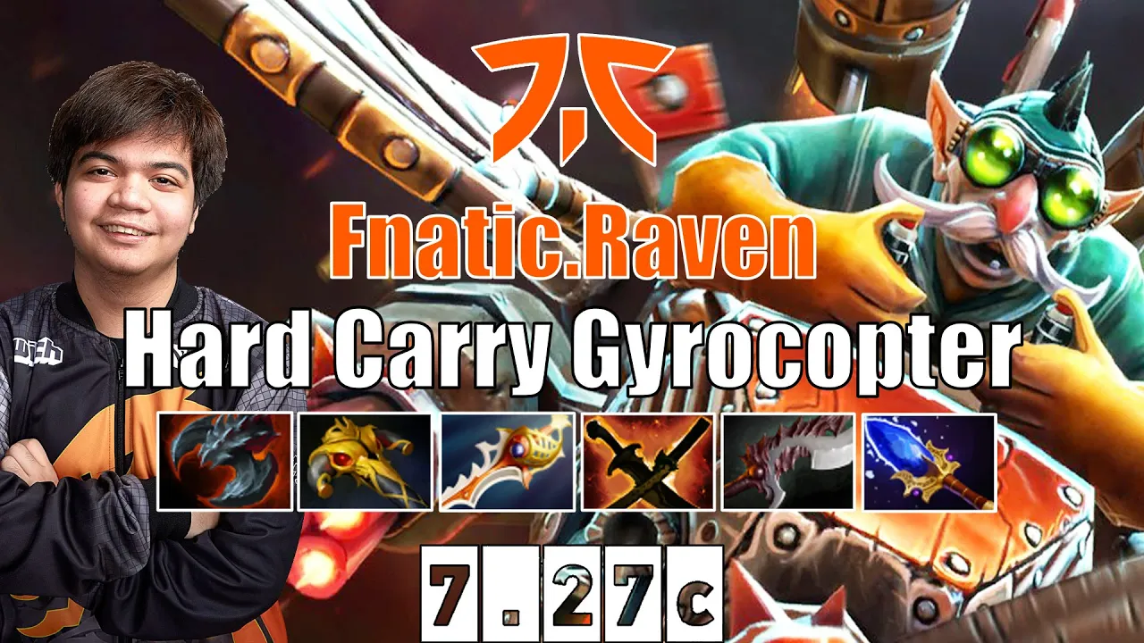 Gyrocopter | Fnatic.Raven | Hard Carry Gyrocopter | 7.27c Gameplay Highlights