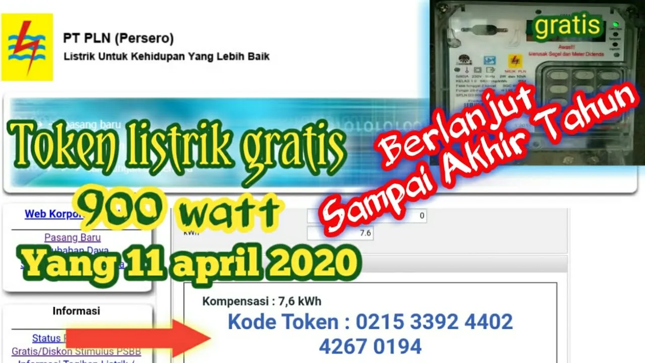 Cara Mendapatkan Token Listrik Gratis September 2020. 