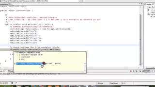 JAVA ARRAYLIST CONTAINS METHOD EXAMPLE DEMO