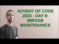 Codereview Advent of Code 2023 - Day 9 Mirage Maintenance