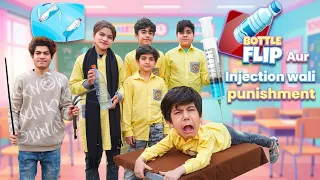 Bottle flip fun injection punishment 😱 | sui wala injection funny video | MoonVines