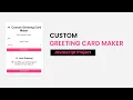 Custom Greeting Card Maker HTML CSS Javascript