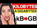 CONVERTIR de KILOBYTES a GIGABYTES EJEMPLOS y EXPLICACION COMPLETA