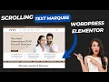 Modern Infinite with text Elementor WordPress tutorial Auto Scrolling Text in Elementor