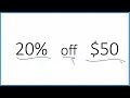 What is 20 off 50 20 Percent Off 50 Dollars