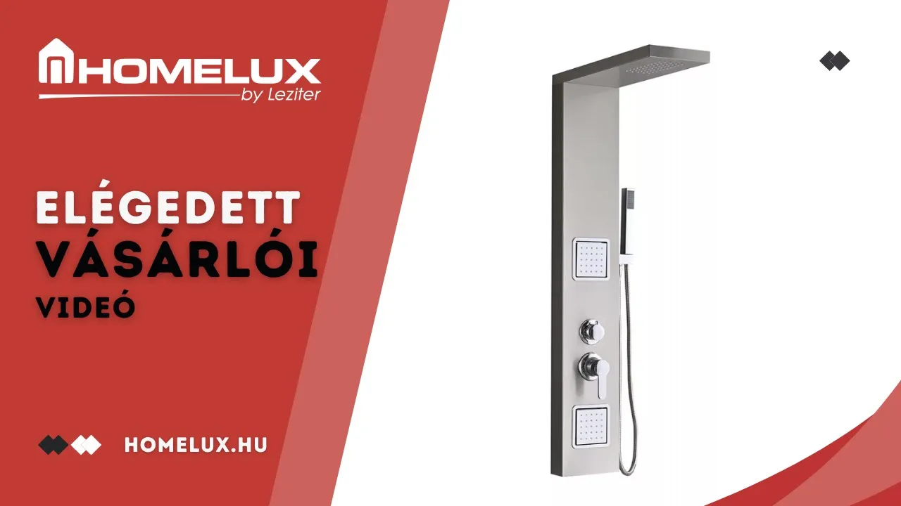 Homelux Lakberendezés — HOMELUX Shower Panel Demonstration (YouTube video ad)