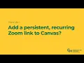 How to add a Zoom link to Canvas