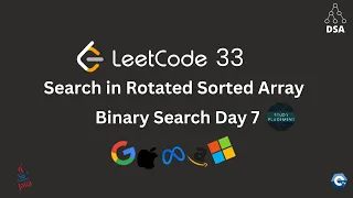 Leetcode 33 Search in a rotated sorted array Java Binary Search DSA Series LeetCode